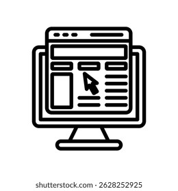 Landing Page Vector Lineal Icon On White Background.
