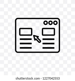 Landing page vector linear icon isolated on transparent background, Landing page transparency concept can be used for web and mobile