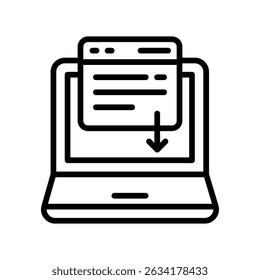 Ícone de contorno do Vetor da Página de Aterrissagem. Arquivo Eps 10