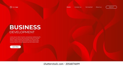 Landing page vector template. Abstract modern background with liquid fluid color shapes. Minimalistic template for websites, apps