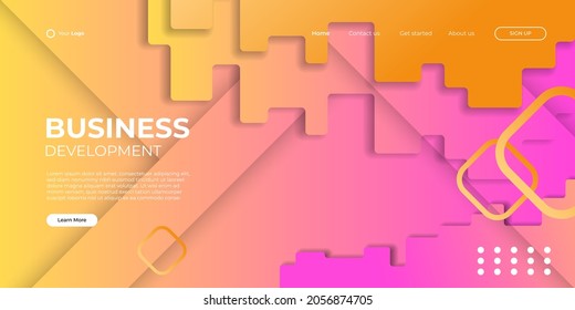 Landing page vector template. Abstract modern background with liquid fluid color shapes. Minimalistic template for websites, apps