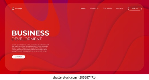 Landing page vector template. Abstract modern background with liquid fluid color shapes. Minimalistic template for websites, apps