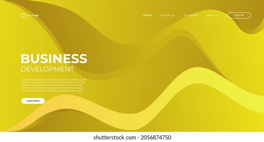 Landing page vector template. Abstract modern background with liquid fluid color shapes. Minimalistic template for websites, apps