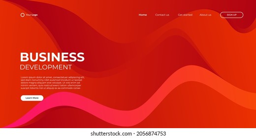 Landing page vector template. Abstract modern background with liquid fluid color shapes. Minimalistic template for websites, apps