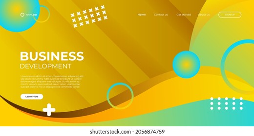 Landing page vector template. Abstract modern background with liquid fluid color shapes. Minimalistic template for websites, apps