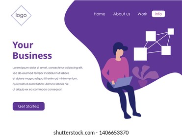 Landing page vector template, Modern flat design concept of web page design for website and mobile website. Easy to edit and customize. Vector illustration - Vector