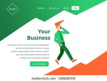 Landing page vector template, Modern flat design concept of web page design for website and mobile website. Easy to edit and customize. Vector illustration - Vector