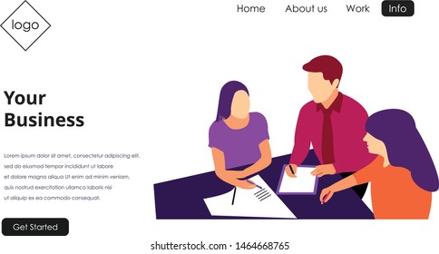 Landing page vector template, Modern flat design concept of web page design for website and mobile website.
