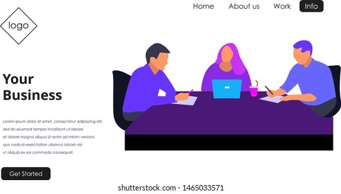 Landing page vector template, Modern flat design concept of web page design for website and mobile website.