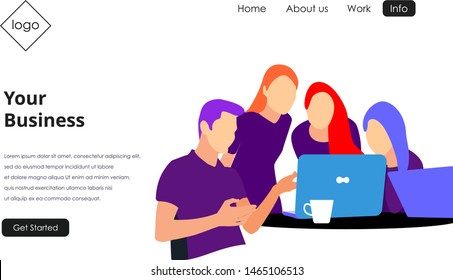 Landing page vector template, Modern flat design concept of web page design for website and mobile website.