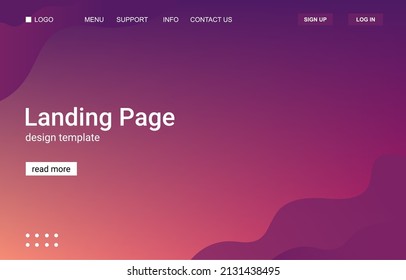 landing page vector template purple
