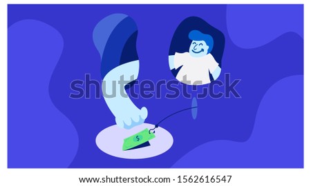 landing page vector website ignorant actions using money.