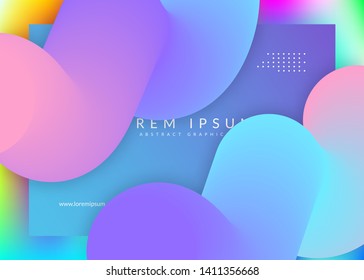 Landing page. Vibrant screen, app design. Holographic 3d backdrop with modern trendy blend. Vivid gradient mesh. Landing page with liquid dynamic elements and fluid shapes.