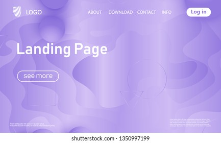 Landing page. Violet colour. Website template. Abstract background. Web design landing page. Vector illustration.