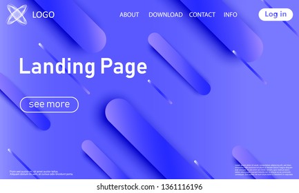 Landing page. Violet colour. Website template. Abstract background. Web design landing page. Vector illustration.