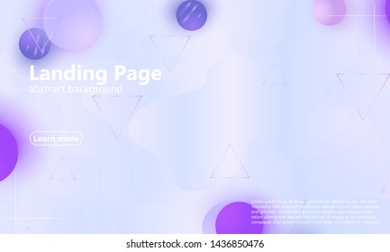 Landing page. Violet colour. Website template. Abstract background. Web design landing page. Vector illustration.