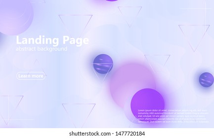 Landing page. Violet colour. Website template. Abstract background. Web design landing page. Vector illustration.