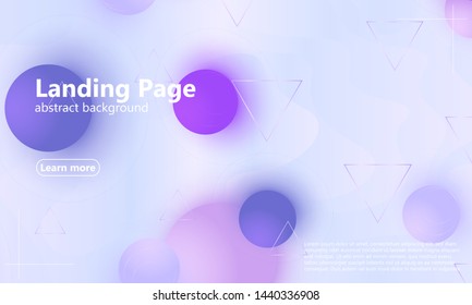 Landing page. Violet soft abstract background. Website template. Web design landing page. Vector illustration.
