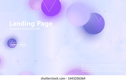 Landing page. Violet soft abstract background. Website template. Web design landing page. Vector illustration.