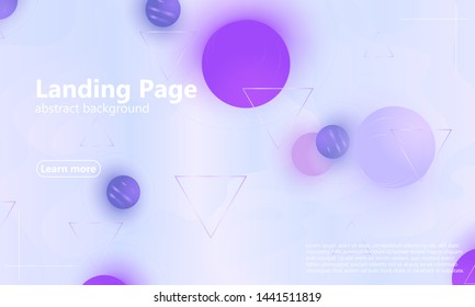 Landing page. Violet soft abstract background. Website template. Web design landing page. Vector illustration.