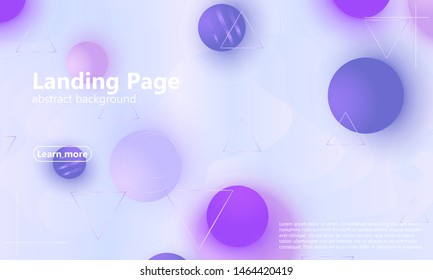 Landing page. Violet soft abstract background. Website template. Web design landing page. Vector illustration.