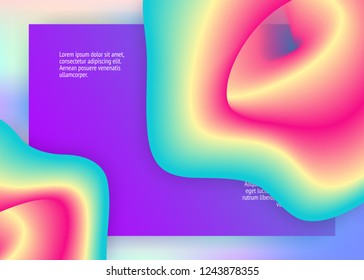 Landing page. Vivid gradient mesh. Holographic 3d backdrop with modern trendy blend. Bright website, app design. Landing page with liquid dynamic elements and fluid shapes.