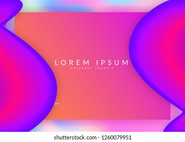 Landing page. Vivid gradient mesh. Round mobile, screen design. Holographic 3d backdrop with modern trendy blend. Landing page with liquid dynamic elements and fluid shapes.