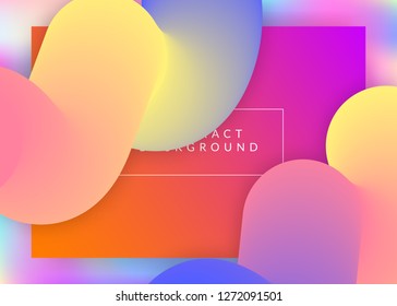 Landing page. Vivid gradient mesh. Business app, banner design. Holographic 3d backdrop with modern trendy blend. Landing page with liquid dynamic elements and fluid shapes.