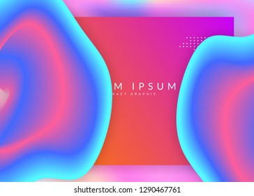 Landing page. Vivid gradient mesh. Psychedelic banner, mobile design. Holographic 3d backdrop with modern trendy blend. Landing page with liquid dynamic elements and fluid shapes.