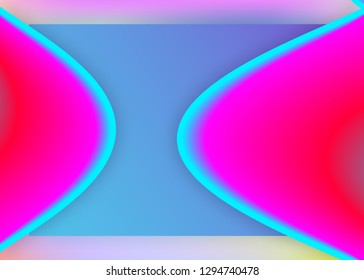 Landing page. Vivid gradient mesh. Holographic 3d backdrop with modern trendy blend. Round screen, mobile template. Landing page with liquid dynamic elements and fluid shapes.
