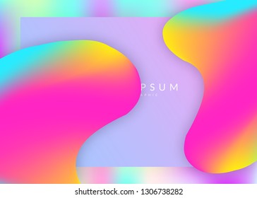 Landing page. Vivid gradient mesh. Circle screen, mobile layout. Holographic 3d backdrop with modern trendy blend. Landing page with liquid dynamic elements and fluid shapes.
