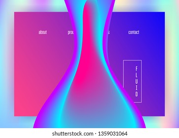 Landing page. Vivid gradient mesh. Vibrant app, interface frame. Holographic 3d backdrop with modern trendy blend. Landing page with liquid dynamic elements and fluid shapes.