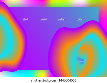 Landing page. Vivid gradient mesh. Holographic 3d backdrop with modern trendy blend. Rainbow ui, interface layout. Landing page with liquid dynamic elements and fluid shapes.