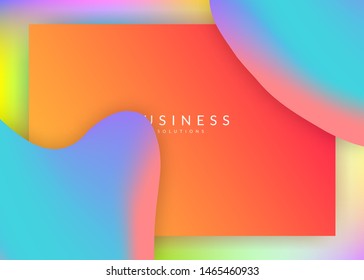 Landing page. Vivid gradient mesh. Holographic 3d backdrop with modern trendy blend. Wavy screen, mobile composition. Landing page with liquid dynamic elements and fluid shapes.