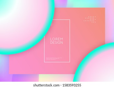 Landing page. Vivid gradient mesh. Bright banner, website frame. Holographic 3d backdrop with modern trendy blend. Landing page with liquid dynamic elements and fluid shapes.