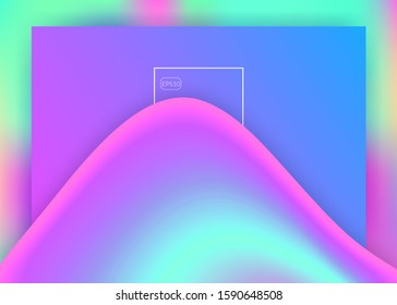 Landing page. Vivid gradient mesh. Holographic 3d backdrop with modern trendy blend. Futuristic screen, interface template. Landing page with liquid dynamic elements and fluid shapes.