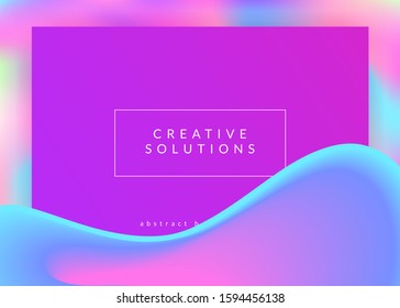 Landing page. Vivid gradient mesh. Holographic 3d backdrop with modern trendy blend. Abstract screen, mobile composition. Landing page with liquid dynamic elements and fluid shapes.