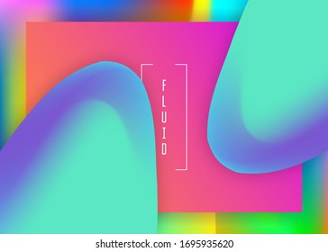 Landing Page. Lebhaftes Farbverlauf-Netz. Minimalistische Website, Schnittstellendesign. Holografische 3D-Umgebung mit moderner Trendmischung. Landing Page mit flüssigen dynamischen Elementen und flüssigen Formen.