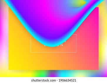 Landing page. Vivid gradient mesh. Vibrant banner, website composition. Holographic 3d backdrop with modern trendy blend. Landing page with liquid dynamic elements and fluid shapes.