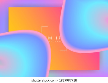 Página de inicio. Malla gradiente vívida. Fondo holográfico en 3d con moderna combinación de moda. Banner redondo, plantilla de pantalla. Página de aterrizaje con elementos dinámicos líquidos y formas fluidas.
