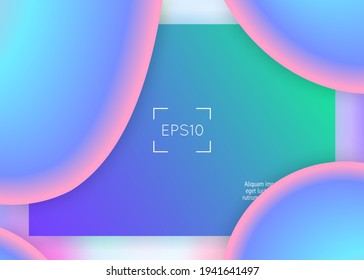 Landing page. Vivid gradient mesh. Holographic 3d backdrop with modern trendy blend. Business website, banner frame. Landing page with liquid dynamic elements and fluid shapes.
