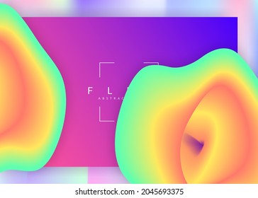 Landing page. Vivid gradient mesh. Holographic 3d backdrop with modern trendy blend. Business interface, mobile template. Landing page with liquid dynamic elements and fluid shapes.