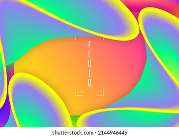 Página de inicio. Malla gradiente vívida. Fondo holográfico en 3d con moderna combinación de moda. Interfaz redonda, plantilla de banner. Página de aterrizaje con elementos dinámicos líquidos y formas fluidas.