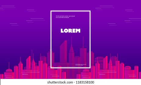 Landing Page, Wallpaper, Background, Flyer or Cover Design for Your Business with City Skyline Pattern - Applicable for Reports, Presentations, Placards, Posters - Creative Vector Template