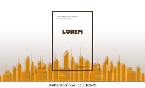 Landing Page, Wallpaper, Background, Flyer or Cover Design for Your Business with City Skyline Pattern - Applicable for Reports, Presentations, Placards, Posters - Creative Vector Template