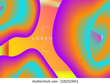 Página de inicio. Wavy app, plantilla de sitio web. Fondo holográfico en 3d con moderna combinación de moda. Malla gradiente vívida. Página de aterrizaje con elementos dinámicos líquidos y formas fluidas.