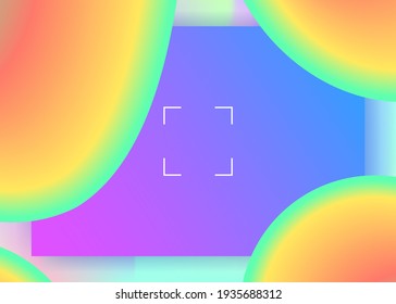 Landing page. Wavy screen, app frame. Vivid gradient mesh. Holographic 3d backdrop with modern trendy blend. Landing page with liquid dynamic elements and fluid shapes.