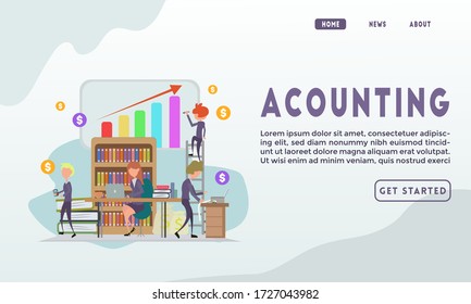 Landing Page Web Accounting Office Workers Stock Vector (Royalty Free ...