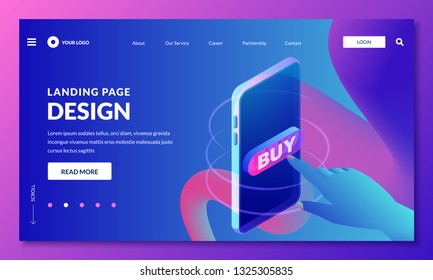 Landing Page Web Banner Design Layout Stock Vector (Royalty Free ...