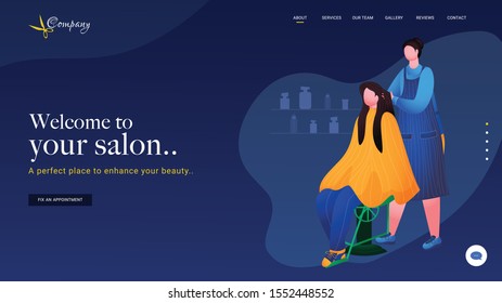 Landing page or web banner design for Welcome to Female Salon.